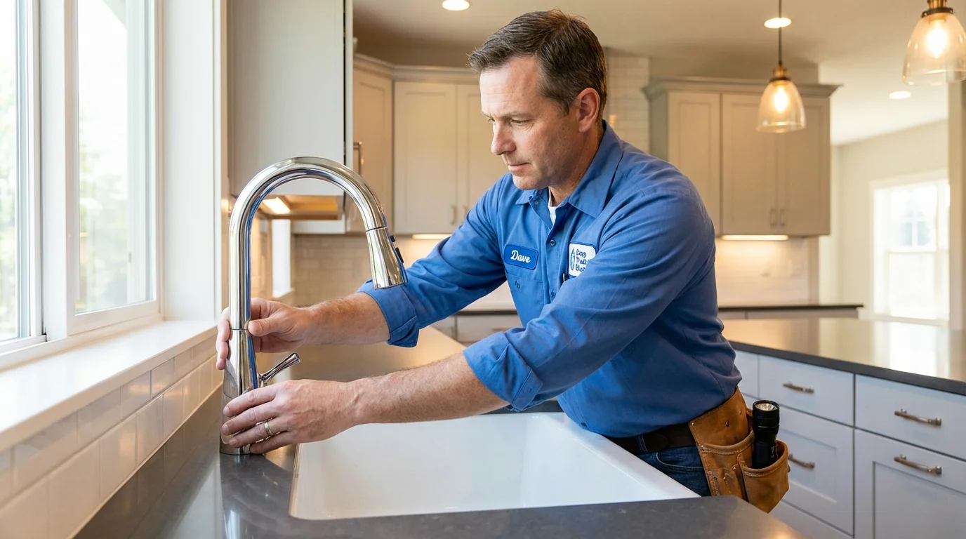 Kitchen faucet installation by Johns Plumbing LLC in Glenville